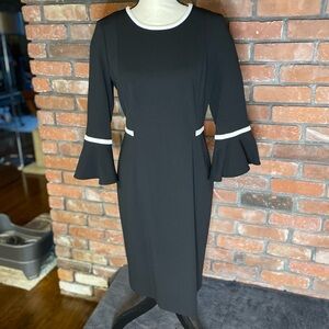 Calvin Klein Black Dress with White Trim